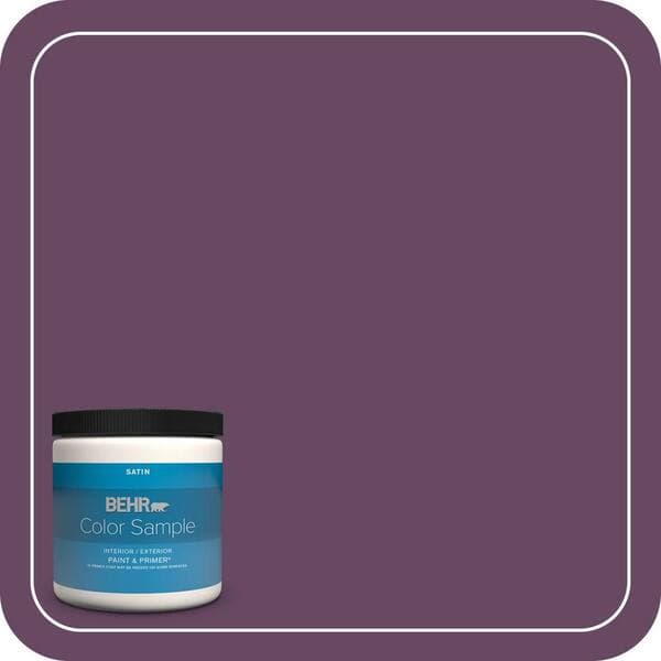 BEHR PREMIUM PLUS 8 oz. #680D-7 Bunchberry Satin Enamel Interior/Exterior Paint & Primer Color Sample (2)