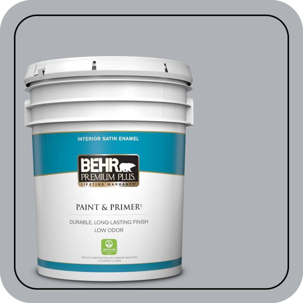 BEHR PREMIUM PLUS 5 gal. #N510-3 Stargazer Satin Enamel Low Odor Interior Paint & Primer