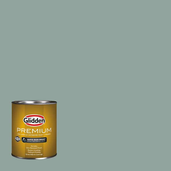 Glidden Premium 1 qt. PPG1136-5 Spruce Shade Flat Exterior Latex Paint (2)