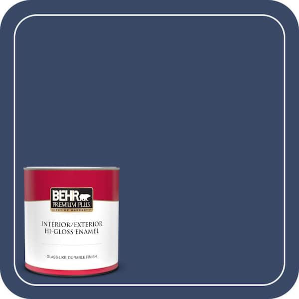 BEHR PREMIUM PLUS 1 qt. #MQ5-14 Bon Nuit Hi-Gloss Enamel Interior/Exterior Paint & Primer (2)