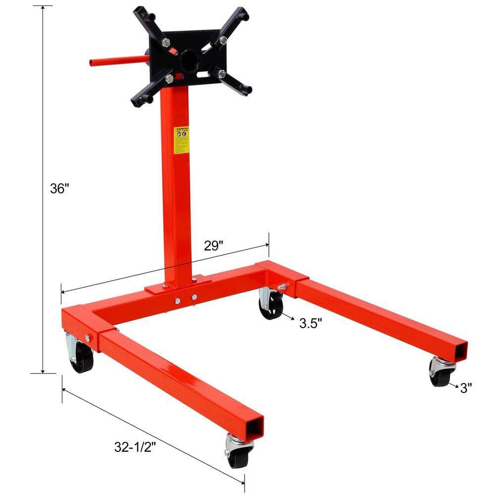 Amucolo Red Engine Stand, 1500 lbs. Motor Stand with 4 Wheels, 360 Degree Rotating Head & 4 Adjustable Arms, Metal Engine Holder (2)