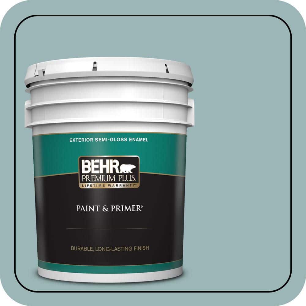 BEHR PREMIUM PLUS 5 gal. #PPU13-12 Harmonious Semi-Gloss Enamel Exterior Paint & Primer