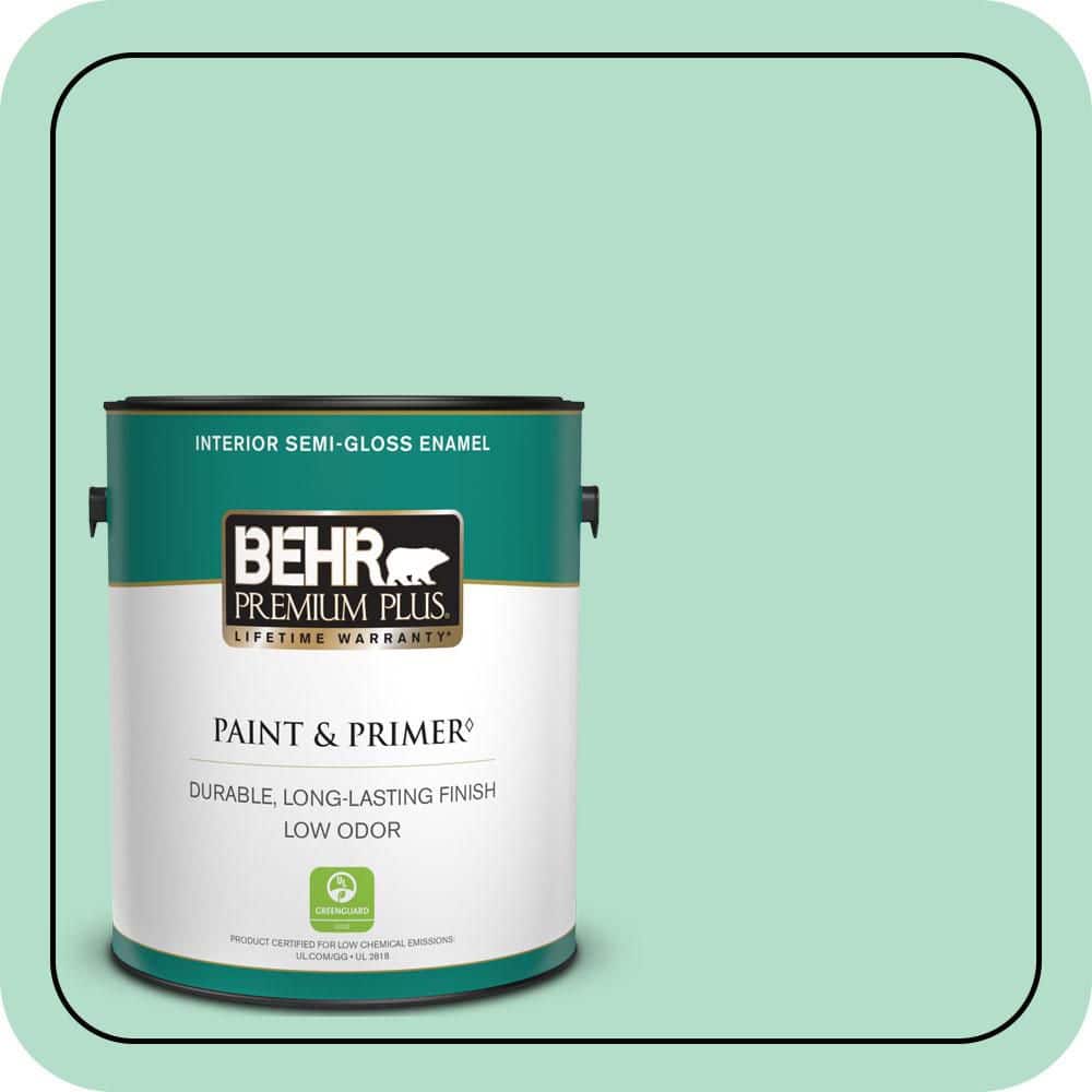 BEHR PREMIUM PLUS 1 gal. #MQ4-18 Free Spirit Semi-Gloss Enamel Low Odor Interior Paint & Primer