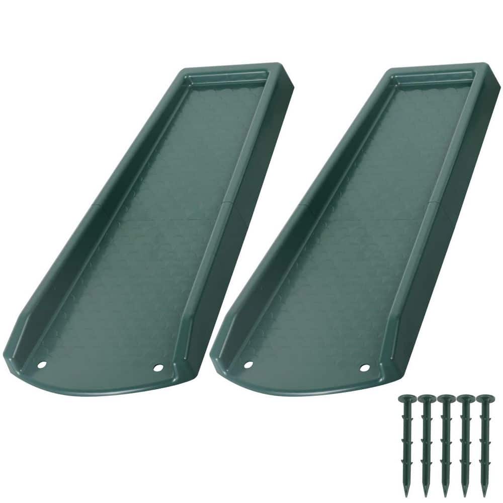 Laybus Green 24 in. x 10.6 in. x 2 in. Plastic Gutter Downspout Splash Block, Gutter Guards Downspout Extender, Loaded 400 lb. (1)