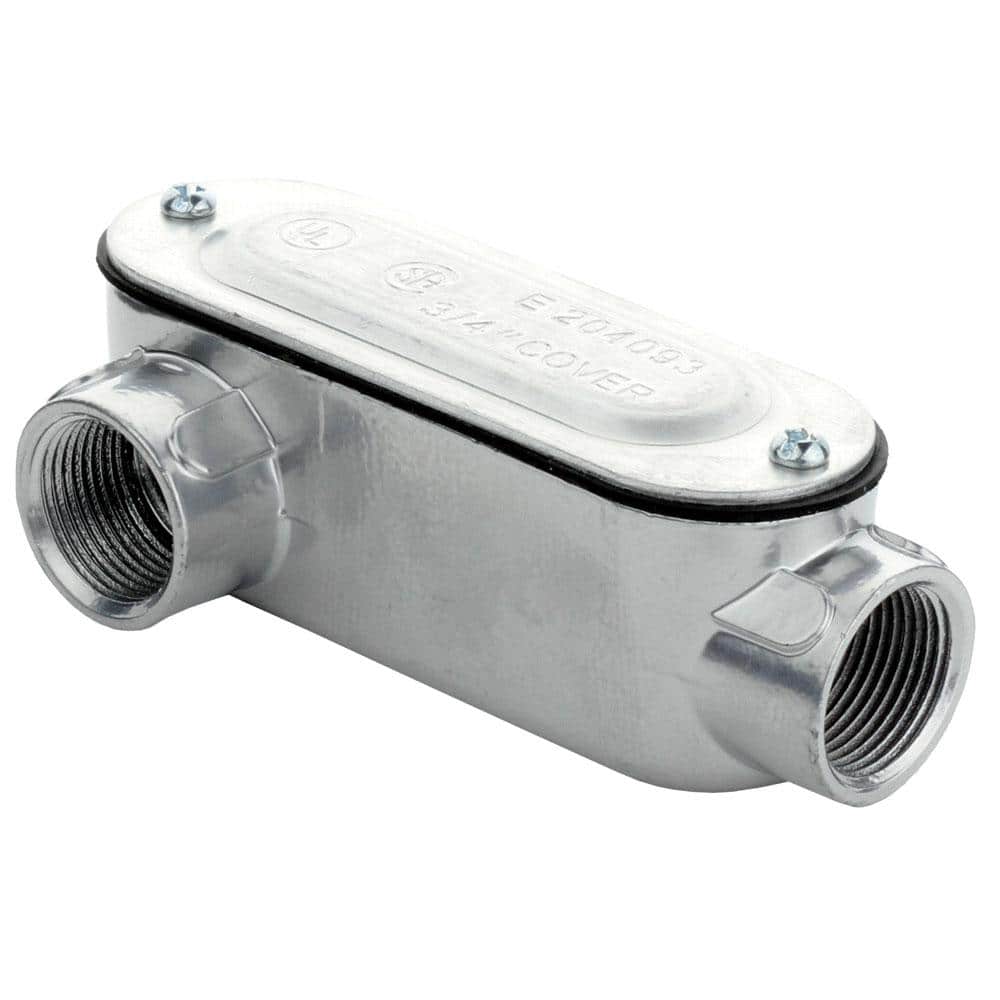 Commercial Electric 3/4 in. Rigid Metal Conduit (RMC) Threaded Conduit Body with Stamped Cover (Type LR) (1)