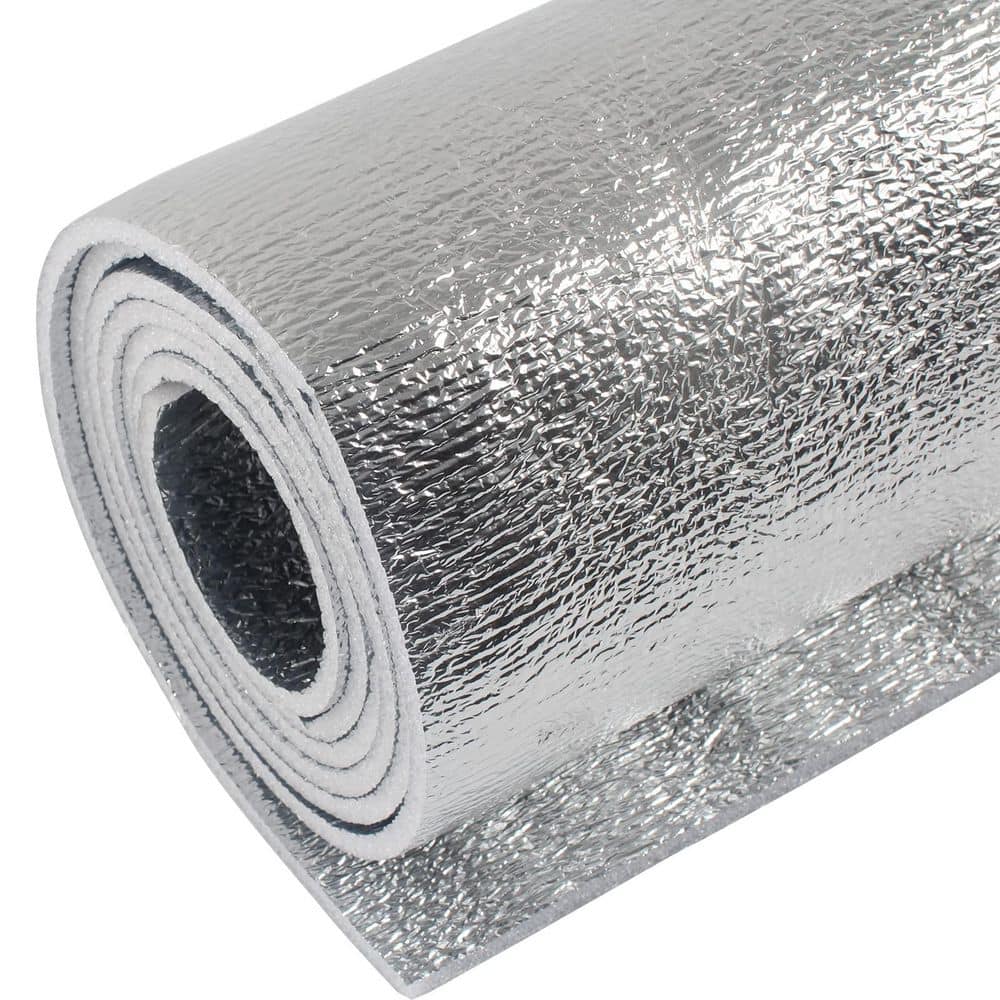 Laybus 40 in. x 80 in. Double Side Foil Cold and Heat Shield Thermal Insulation, 5mm Reflective Insulation Foam Core Radiant (1)