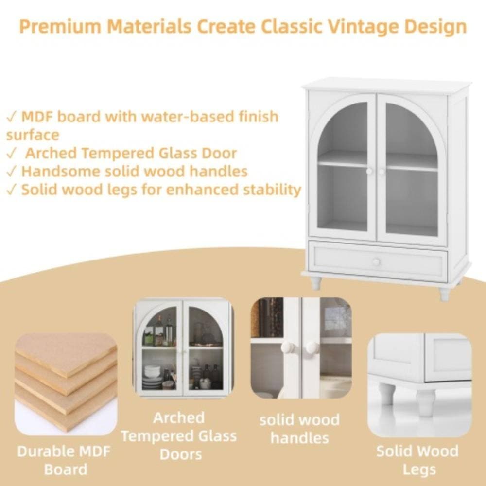 Unbranded 27.95 in. W x 14.96 in. D x 36.8 in. H Bathroom White Linen Cabinet (3)