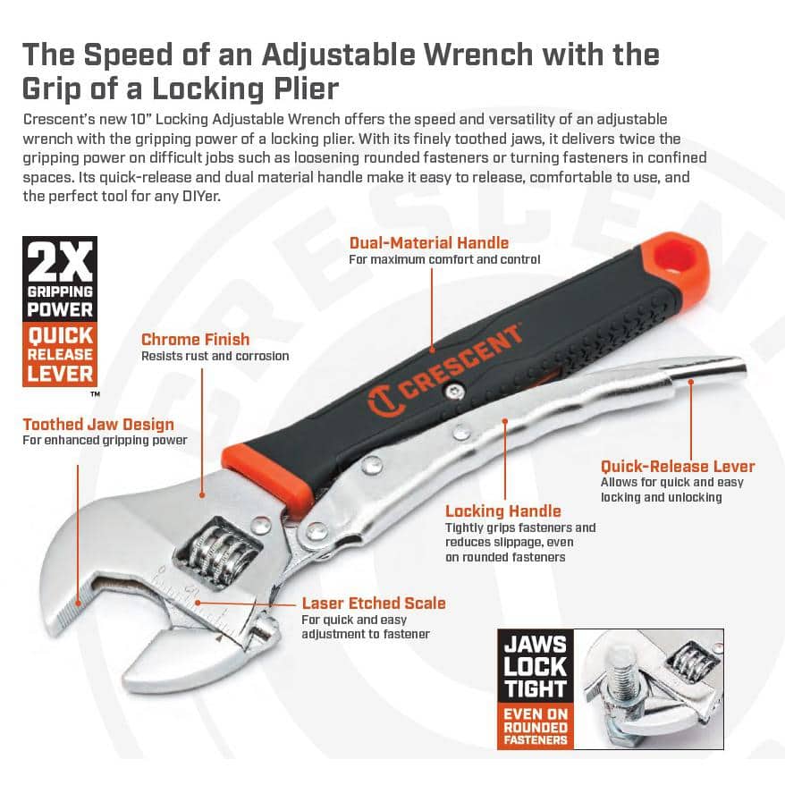 Crescent 10 in. Locking Adjustable Wrench (2)