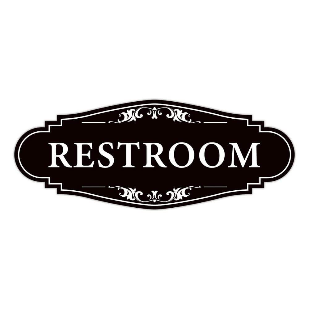 LAIFUCAM Self-Adhesive Matte Black Vinyl Restroom Sign Sticker Waterproof Unisex Bathroom Door Decor for Home Office Shop (1)