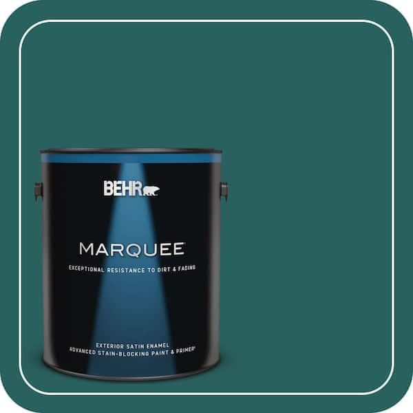 BEHR MARQUEE 1 gal. #MQ6-05 Verdant Forest Satin Enamel Exterior Paint & Primer (2)