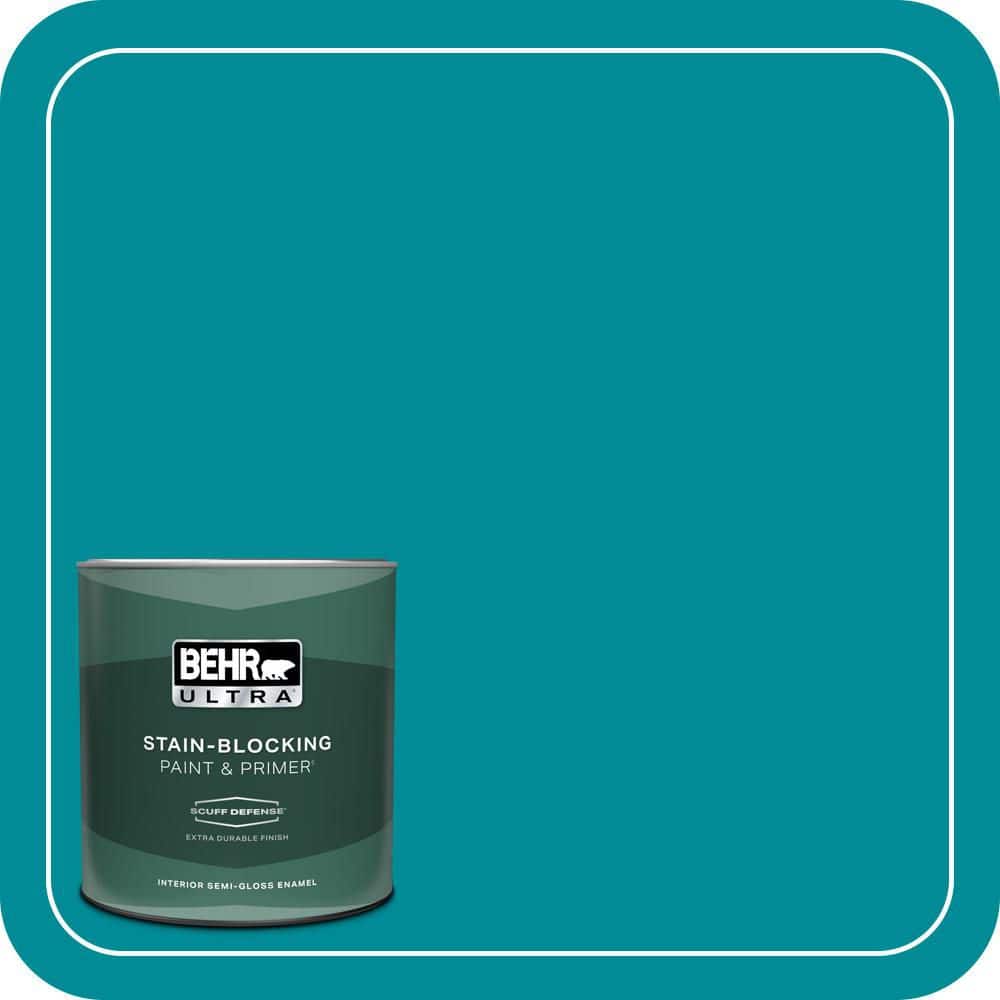 BEHR ULTRA 1 qt. #510B-7 Empress Teal Extra Durable Semi-Gloss Enamel Interior Paint & Primer