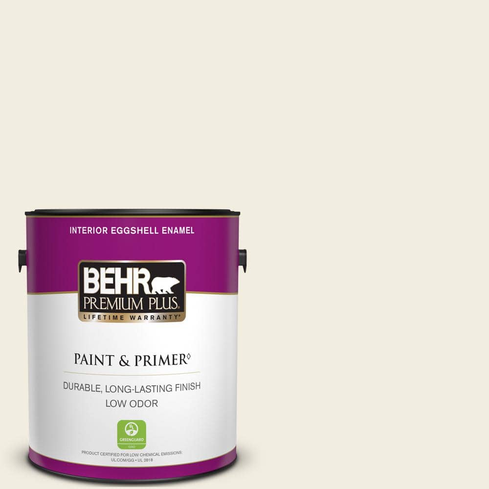 BEHR PREMIUM PLUS 1 gal. #12 Swiss Coffee Eggshell Enamel Low Odor Interior Paint & Primer (1)