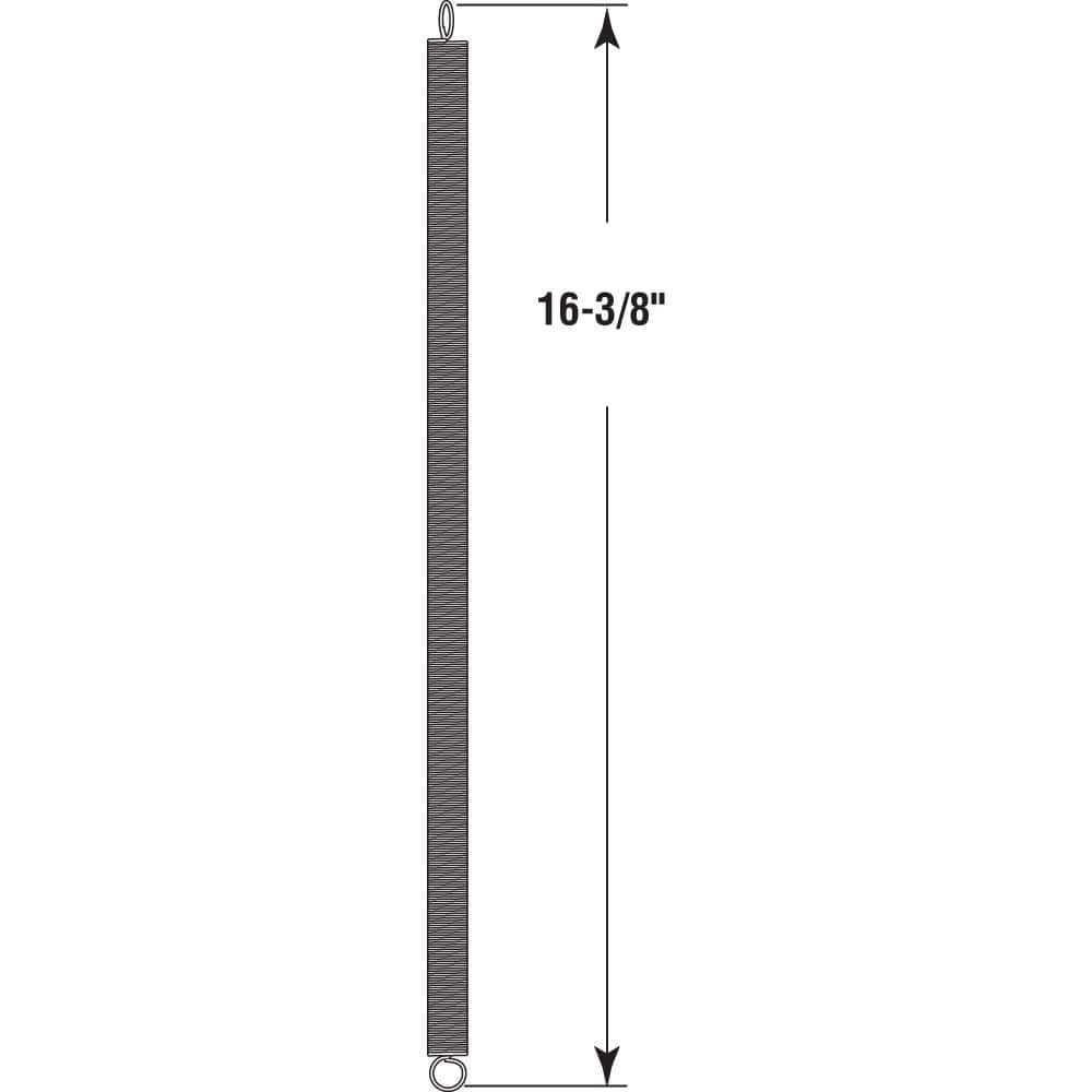 Prime-Line Wood Screen Door Ext. Spring, Steel Const, Nickel-Plated, .050 GA x 5/16 in. x 16-3/8 in., Closed Double Loop, (1-Pack) (2)