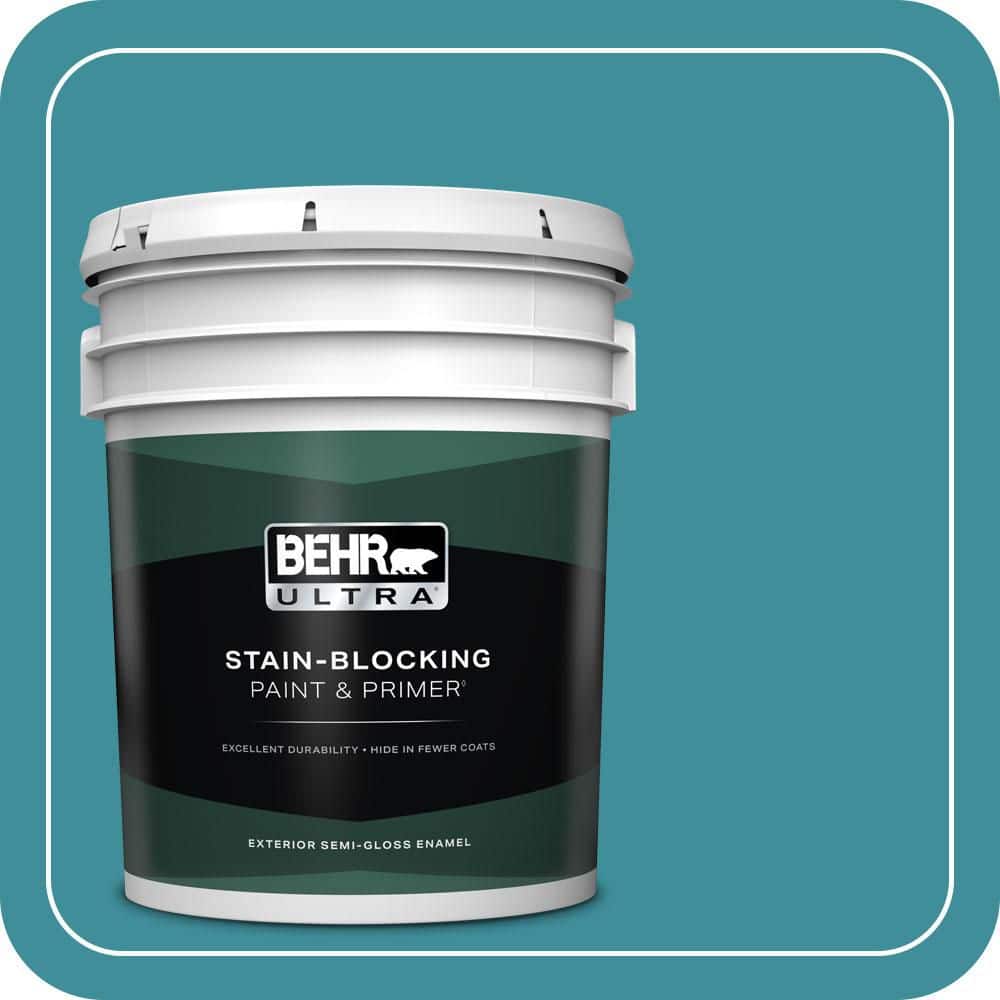 BEHR ULTRA 5 gal. #MQ6-34 Prophetic Sea Semi-Gloss Enamel Exterior Paint & Primer