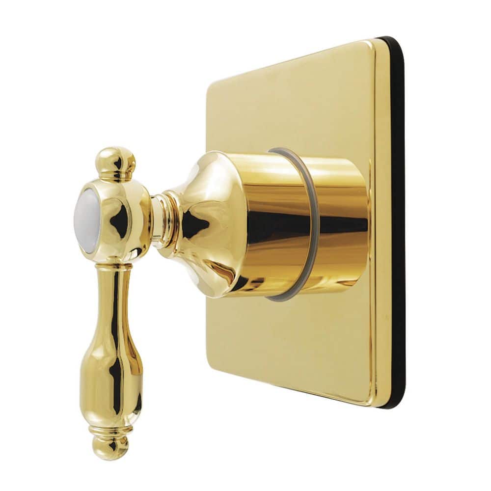 Kingston Brass Tudor 3/4 in. Single-Handle 1-Hole Wall Mount 6-Way Diverter Valve with Trim Kit in Polished Brass