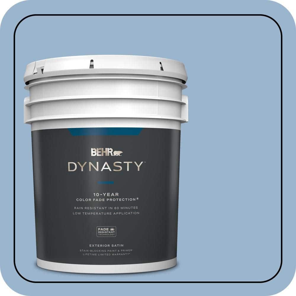 BEHR DYNASTY 5 gal. #PPU14-10 Blue Suede Satin Enamel Exterior Stain-Blocking Paint & Primer