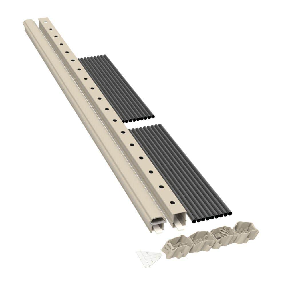 Barrette Outdoor Living Bella Premier Series 8 ft. x 36 in. Clay Vinyl Stair Rail Kit with Aluminum Balusters (2)
