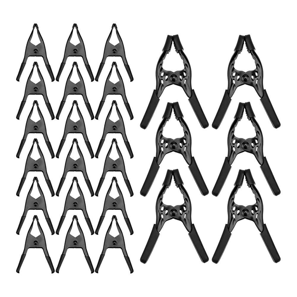 Afoxsos Metal Spring Clamps Clips 24-Pack with 1.1 and 1.6 Jaw Opening for Woodworking Backdrop Stand Crafts (1)