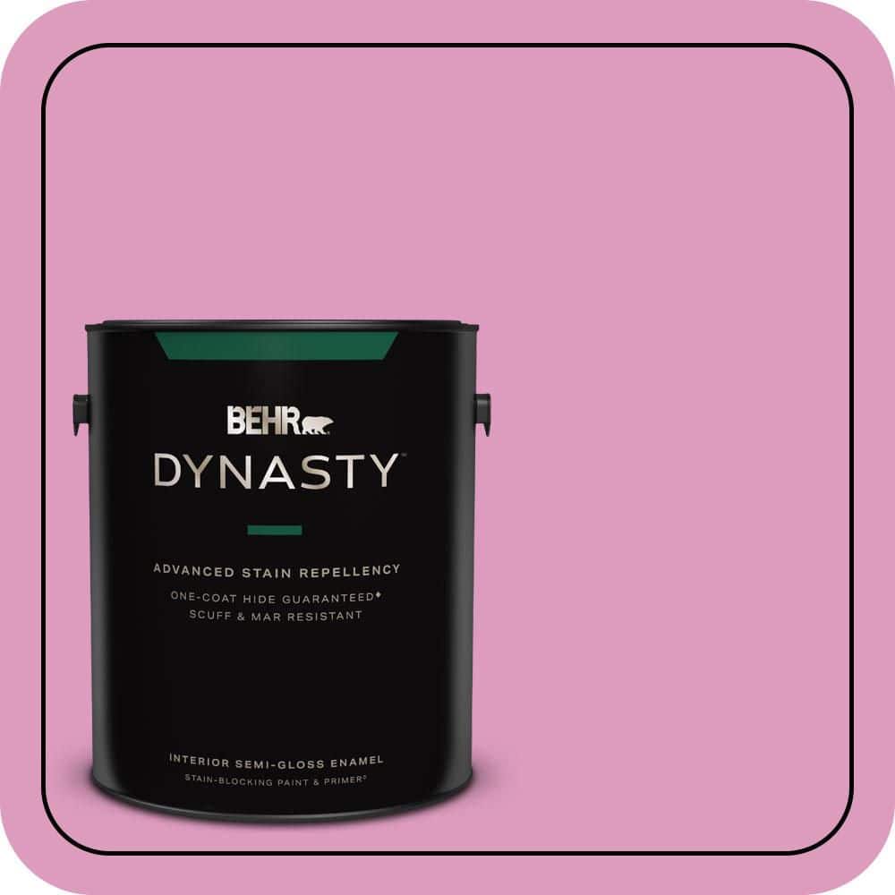 BEHR DYNASTY 1 gal. #690B-4 Pink Begonia Semi-Gloss Enamel Interior Stain-Blocking Paint & Primer