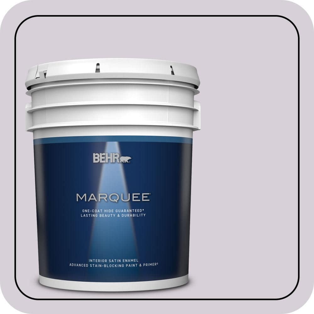 BEHR MARQUEE 5 gal. #670E-3 Lilac Mauve Satin Enamel Interior Paint & Primer