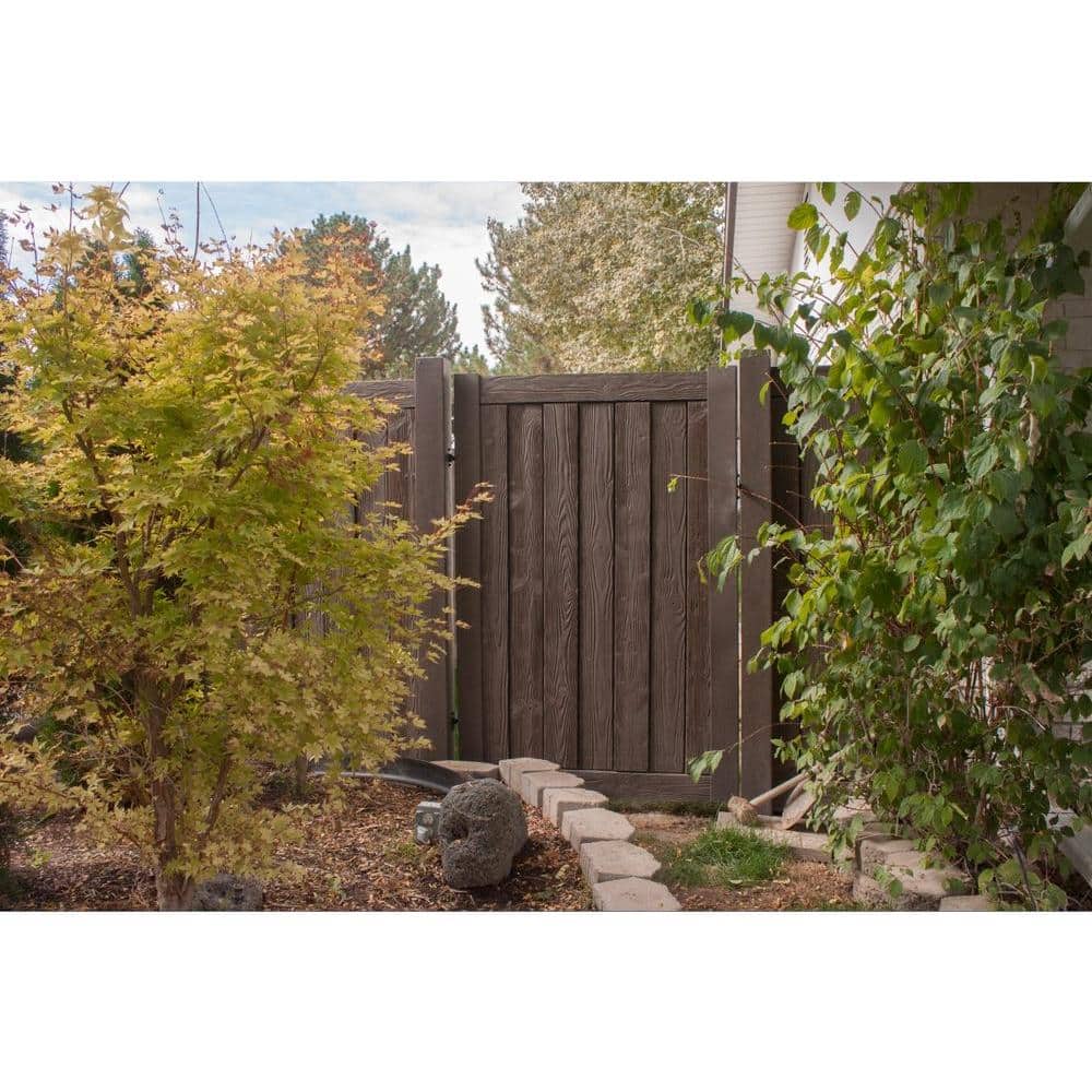 SimTek 4 ft. x 6 ft. Ashland Dark Brown Composite Privacy Fence Gate (2)