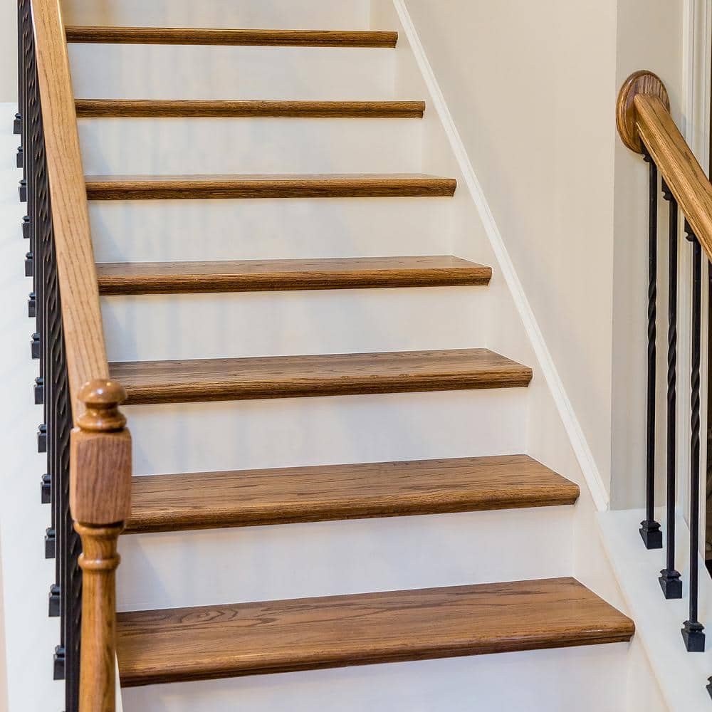 EVERMARK Stair Parts 48 in. x 11-1/2 in. x 1 in. Unfinished Red Oak Plain Cut No Return Engineered Stair Tread (2)