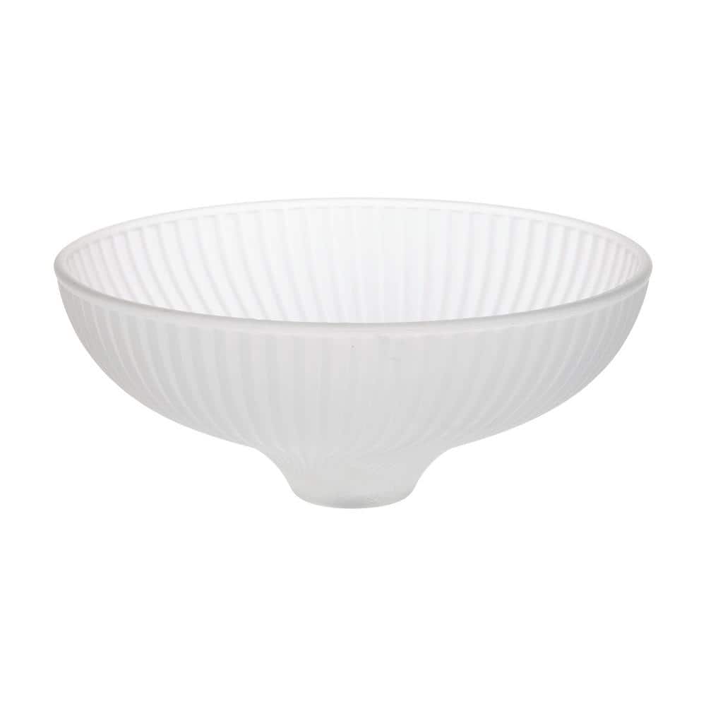 PRIVATE BRAND UNBRANDED 3.75 in. White Frosted Glass Bowl Shaped Replacement Flush Mount Shade with 8.5 in. Lip Fitter (4)