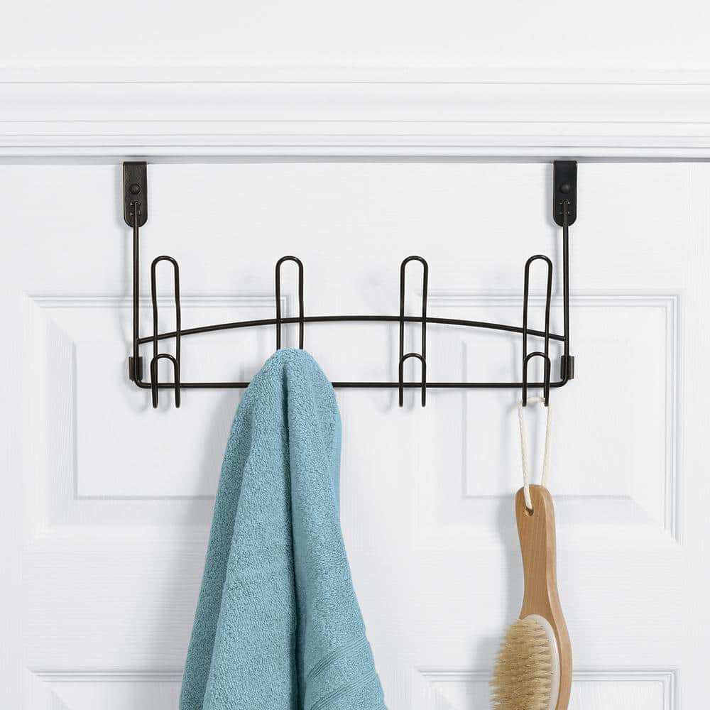 Zenna Home SnugFit J-Hook Over-the-Door 4-Hook Rack (2)