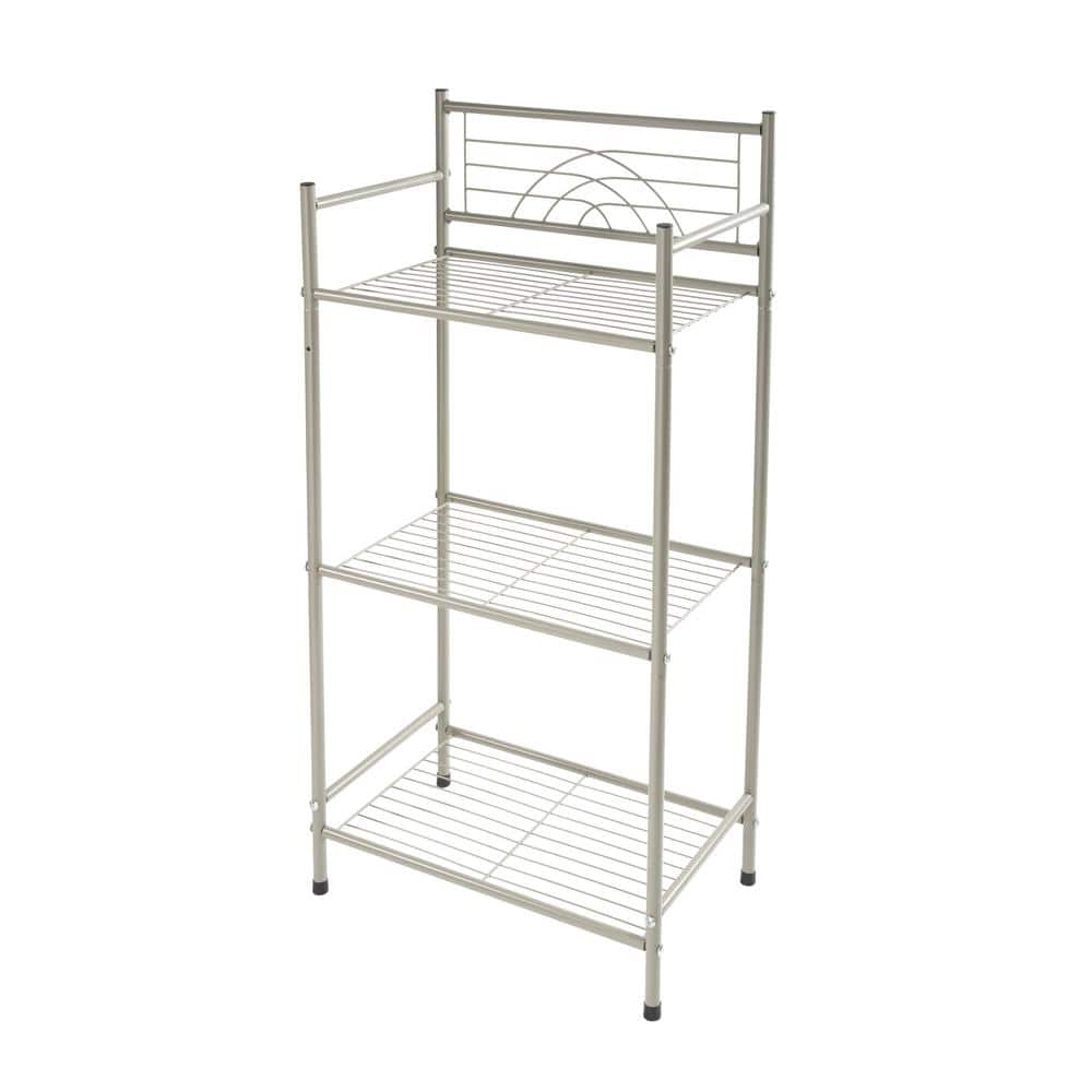 Bath Bliss 3-Tier 10.63 in. W Storage Shelf in Satin Nickel (1)