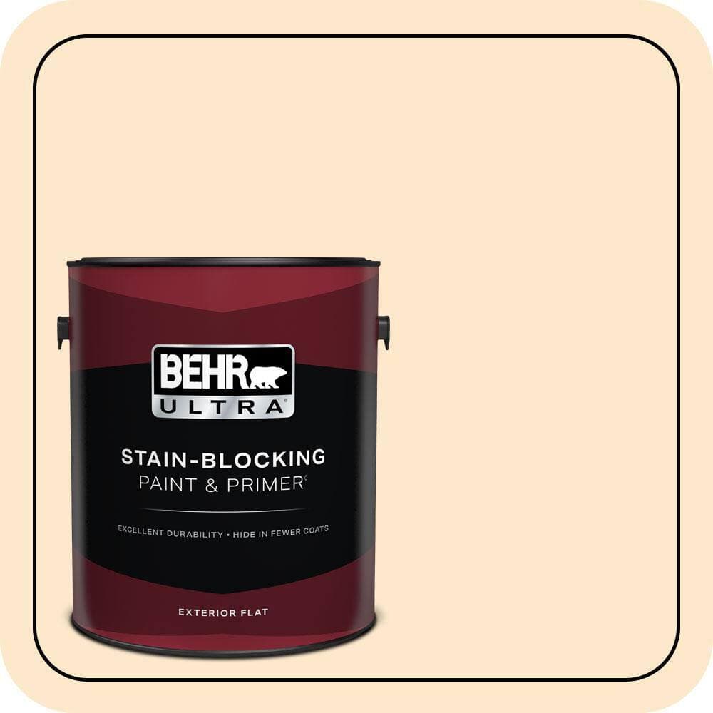 BEHR ULTRA 1 gal. #YL-W02 Spanish Lace Flat Exterior Paint & Primer