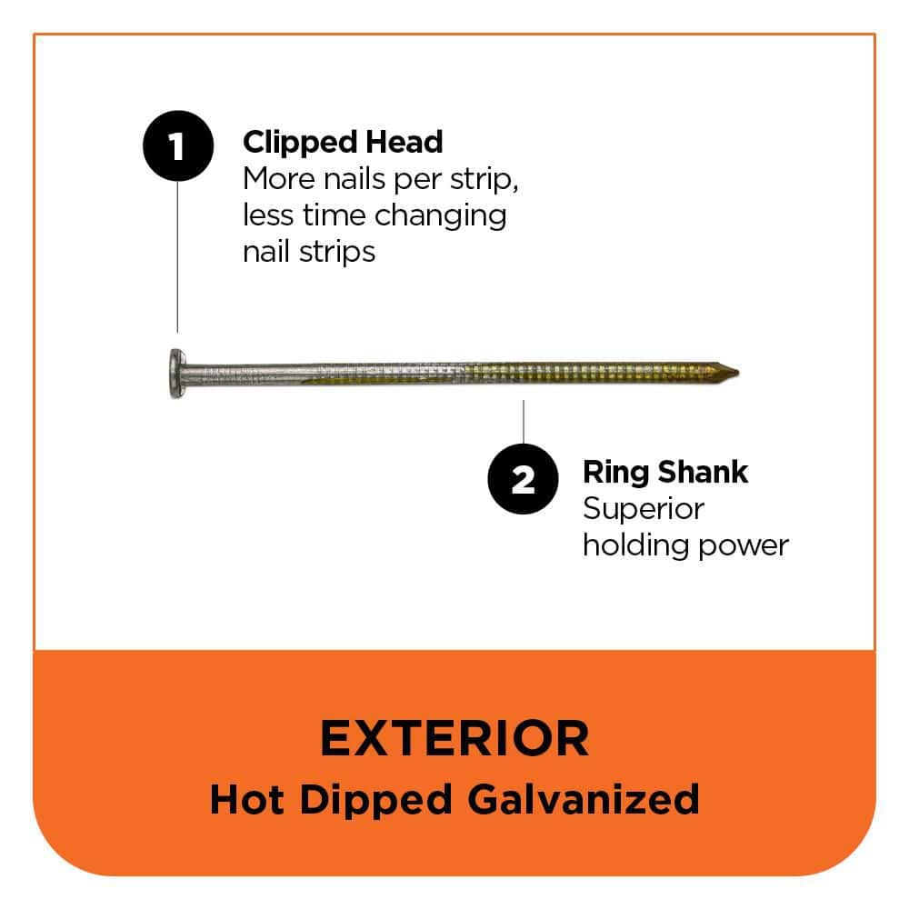 PRO-FIT 3 in. x 0.120 30° Hot Dipped Galvanized Ring Shank Paper Tape Framing Nails (2000 per Box) (3)