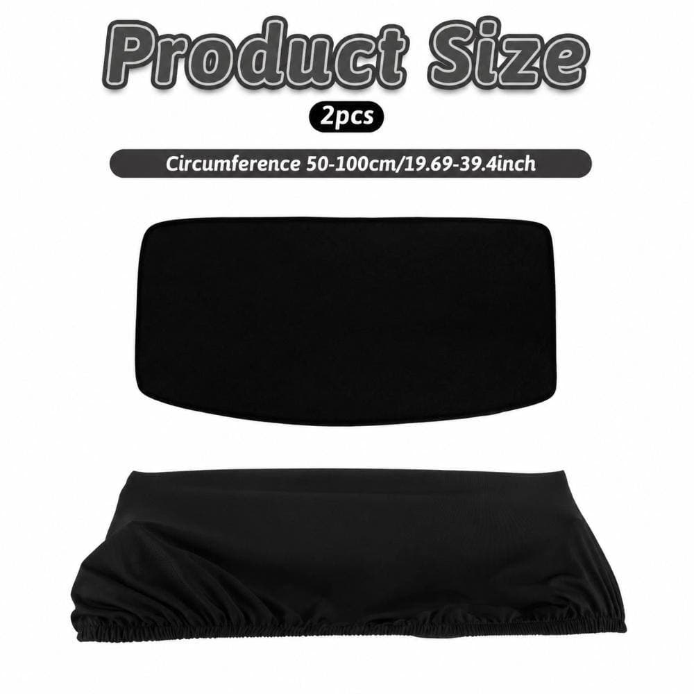 Unbranded 2-Pack Black Toilet Tank Lid Cover Polyester Elastic Universal 19.69 to 39.4 in. Soft Absorbent Cover, (2)