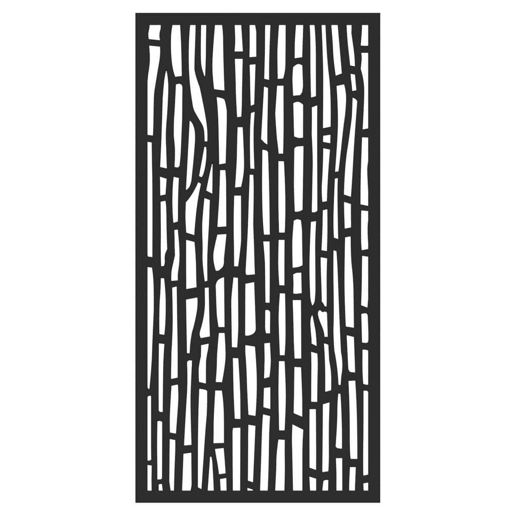 DESIGN VU Bali 6 ft. x 3 ft. Charcoal Recycled Polymer Decorative Screen Panel, Wall Decor and Privacy Panel (1)