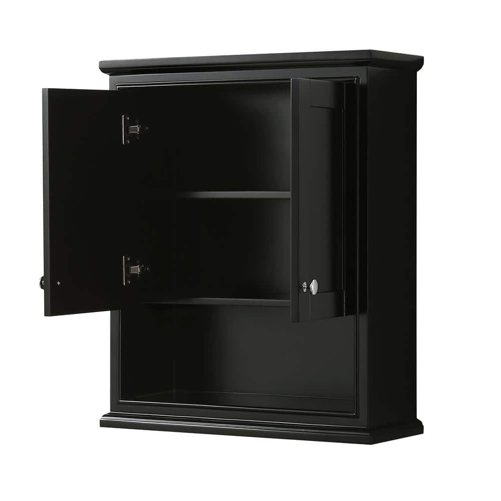 Wyndham Collection Deborah 25 in. W 30 in. H 9 in. D Bathroom Storage Wall Cabinet Dark Espresso (4)