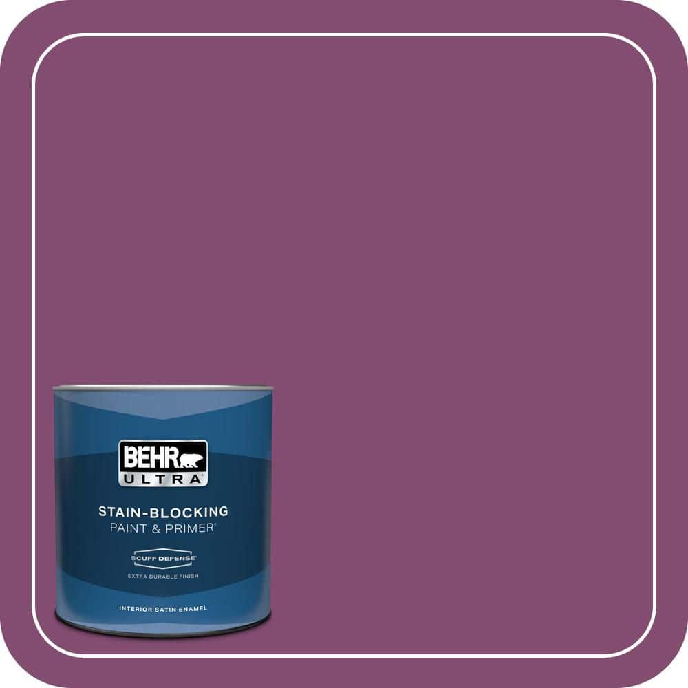 BEHR ULTRA 1 qt. #680B-7 Sugar Plum Extra Durable Satin Enamel Interior Paint & Primer (1)