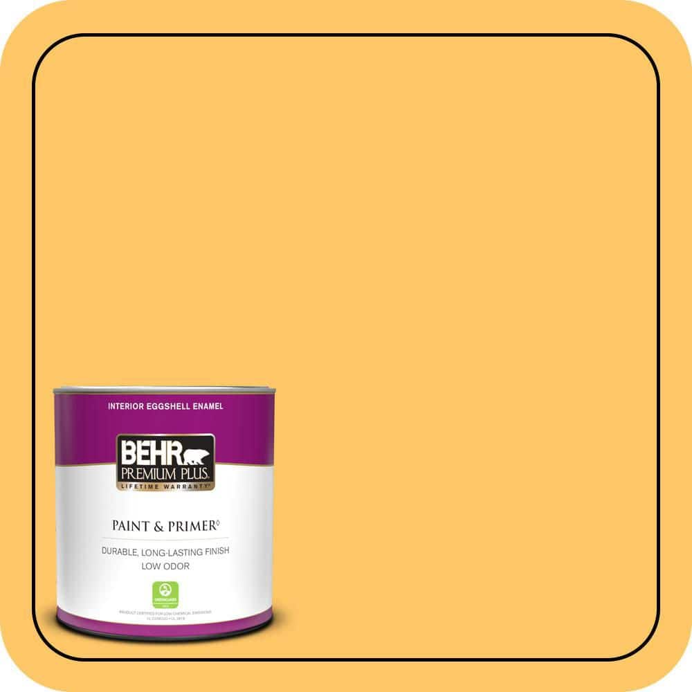 BEHR PREMIUM PLUS Home Decorators Collection #HDC-SP16-05 Daffodil Enamel Interior/Exterior Paint & Primer Color Sample