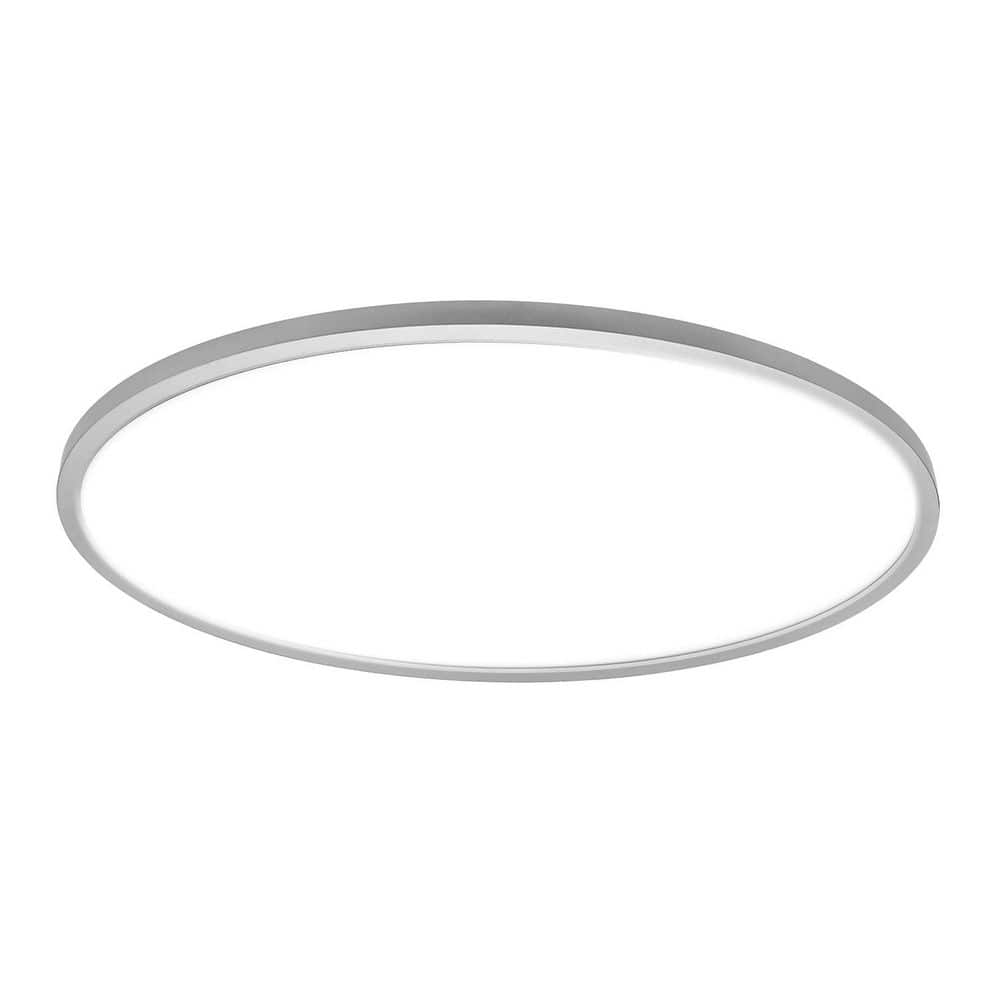 Commercial Electric Flex Install 32 in. Brushed Nickel LED Oval Panel Recessed Ceiling Light Flush Mount with 5CCT and 2800 Lumens (2)