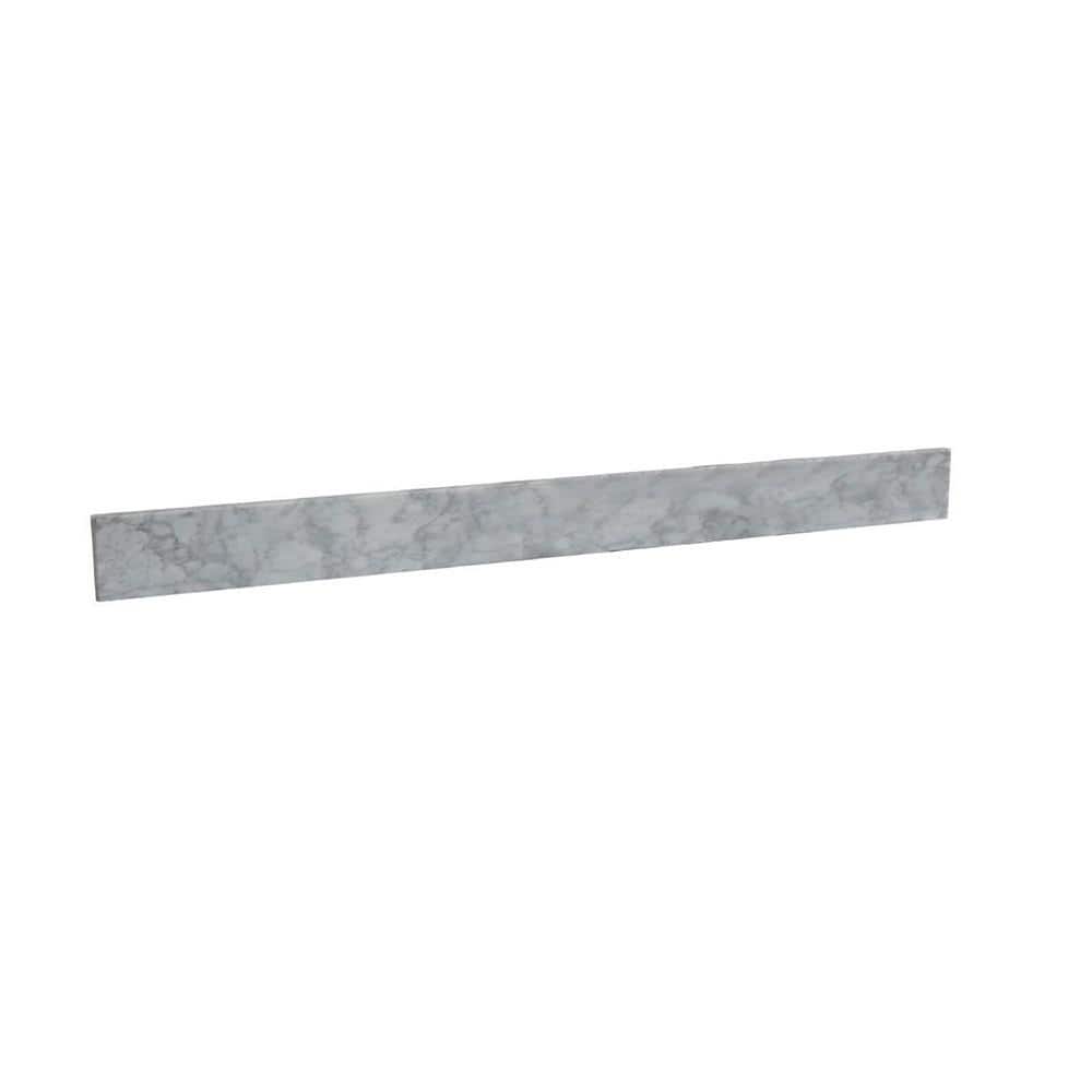 Bellaterra Home 34.6 in. W Carrara Marble Vanity Backsplash in White and Gray