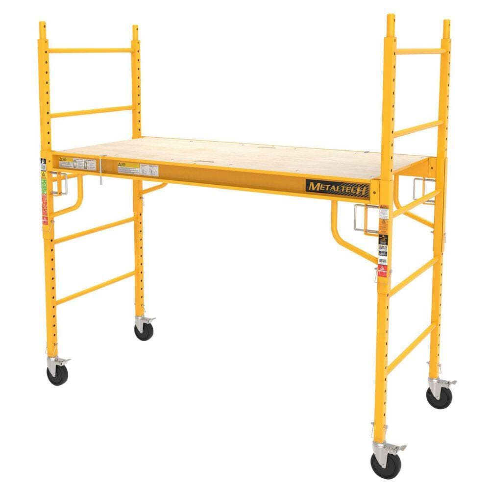 MetalTech Jobsite 6 ft. W x 6.25 ft. H x 2.5 ft. D Baker Style Rolling Scaffold Platform with 1,100 lbs. Load Capacity