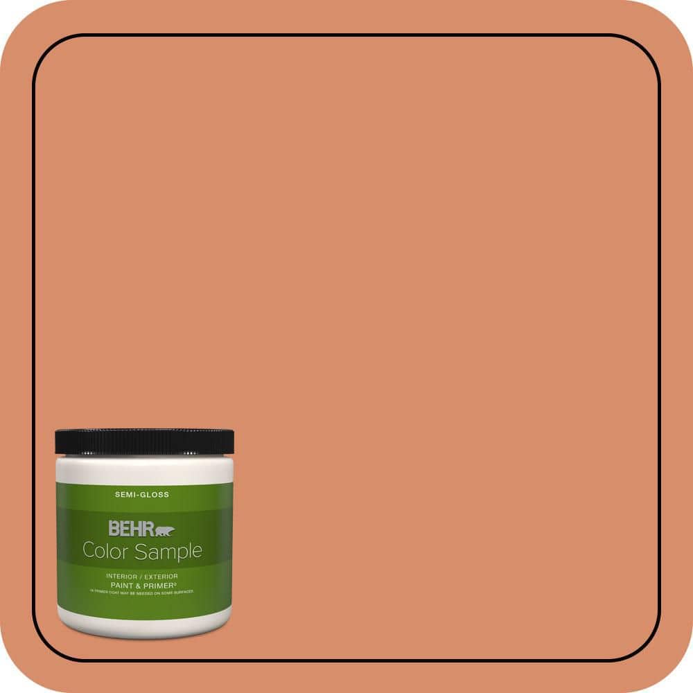 BEHR PREMIUM PLUS 8 oz. #MQ4-38 Balcony Sunset Semi-Gloss Interior/Exterior Paint & Primer Color Sample