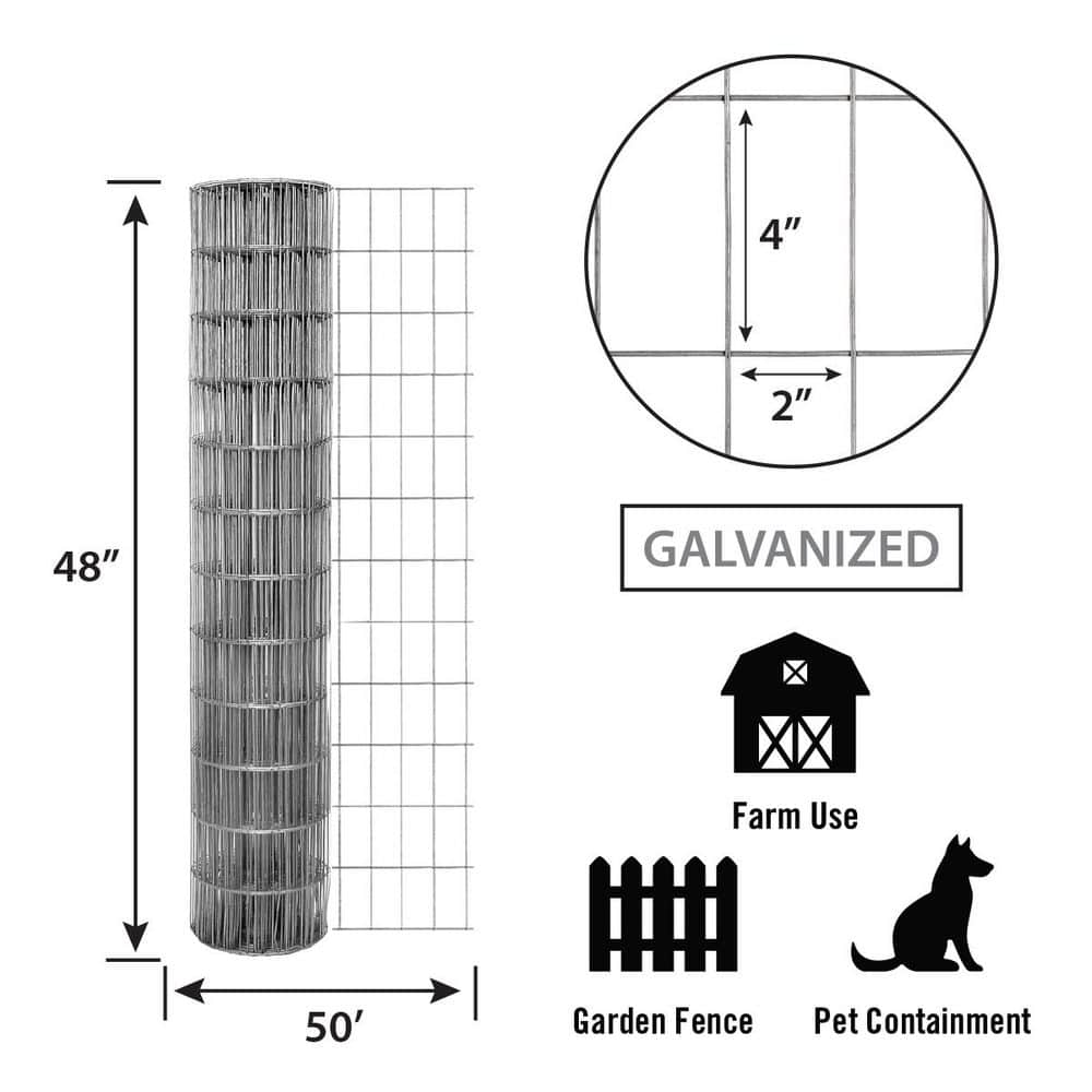 IRONRIDGE 4 ft. x 50 ft. Galvanized Welded Wire (2)