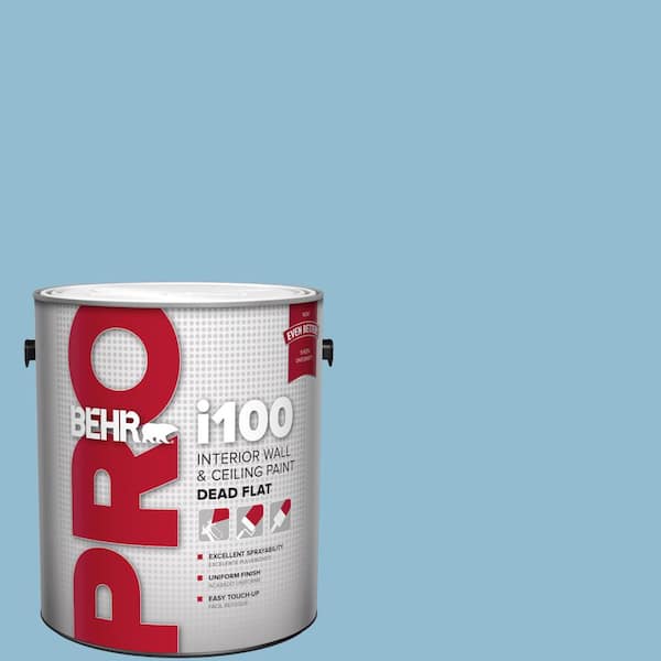 BEHR PRO 1 gal. #S490-3 Reef Blue Dead Flat Interior Paint (2)