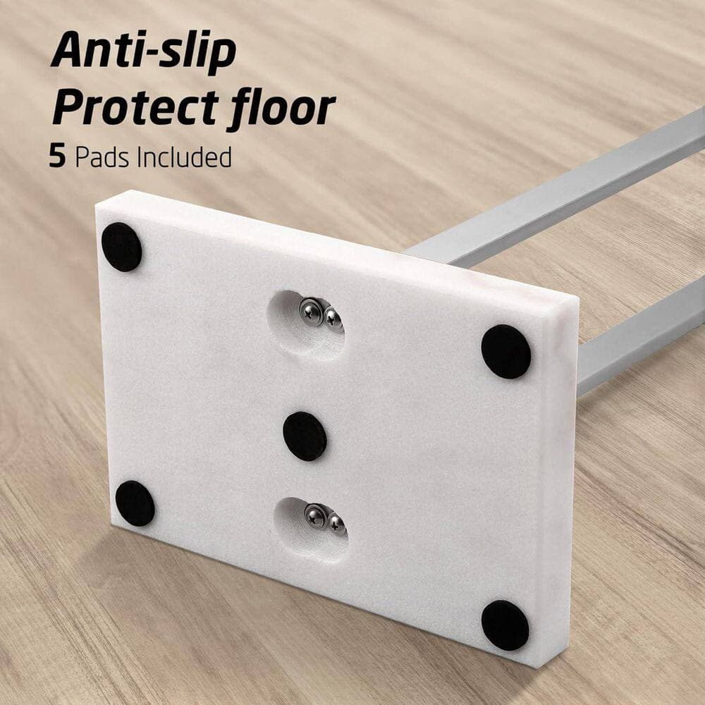 Adrinfly 2-Piece Standing Towel Rack with Heavy Marble Base in Brushed Stainless Steel Finish for Bathroom Stability Silver (3)
