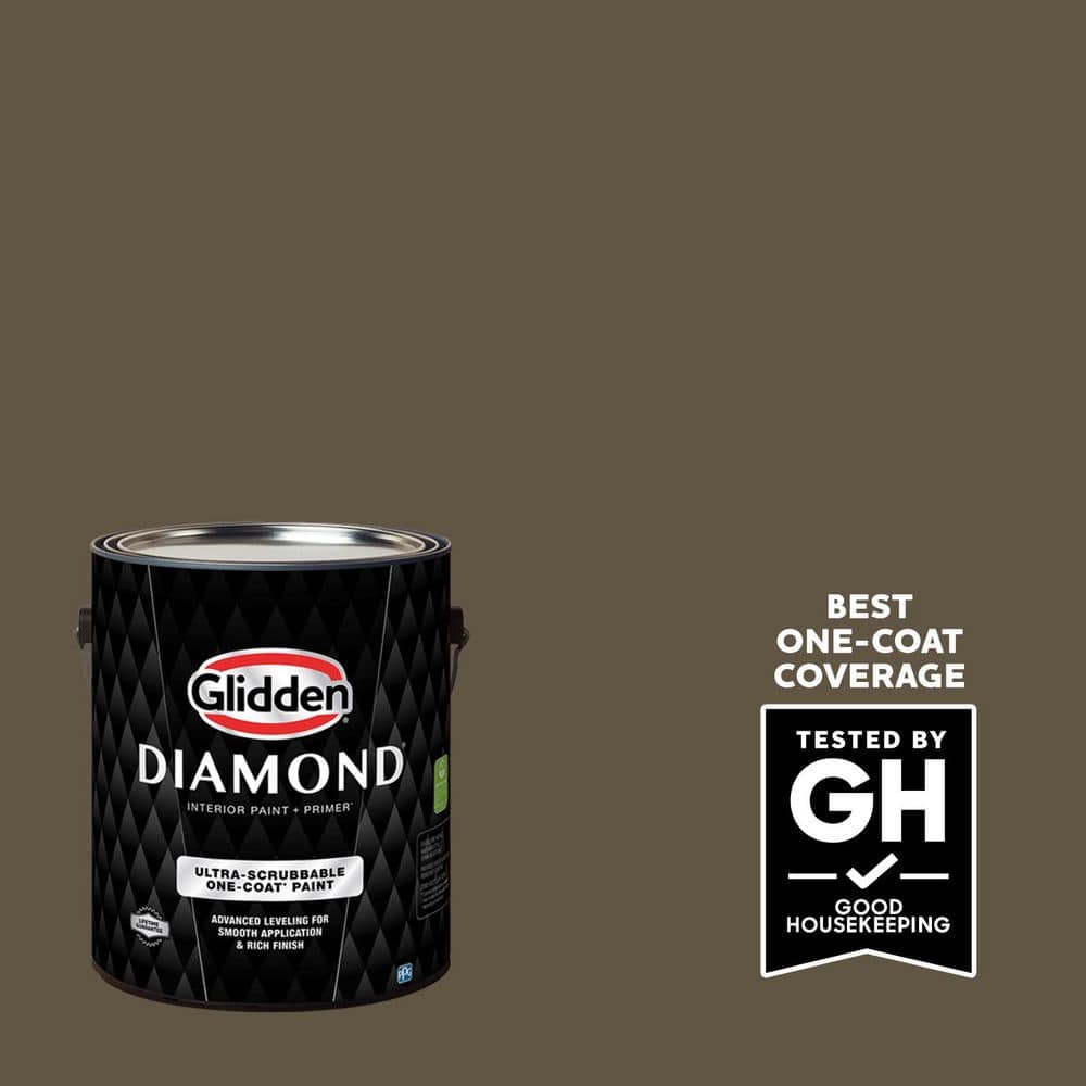 Glidden Diamond 1 gal. PPG1025-7 Coffee Bean Ultra-Flat Interior Paint with Primer