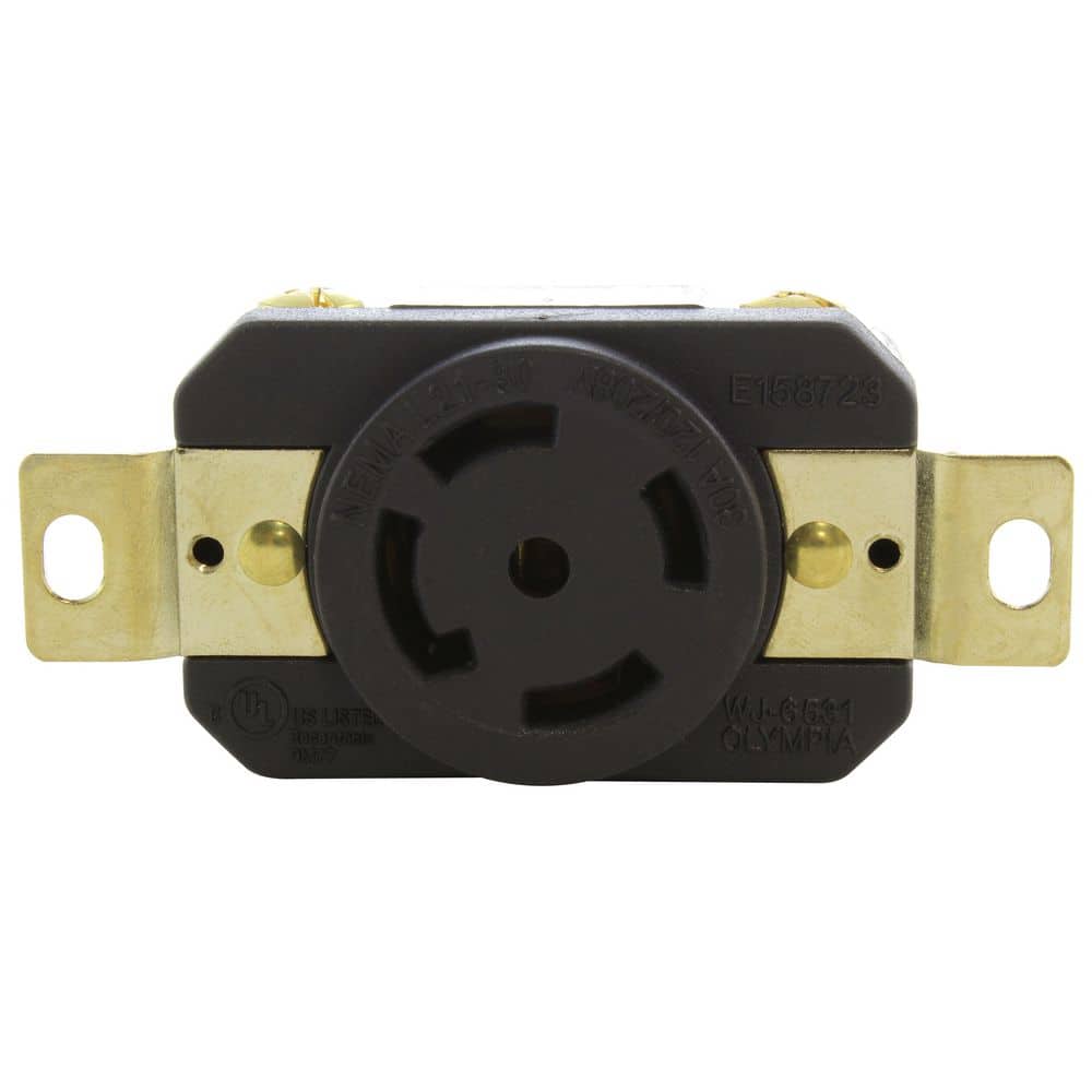 AC WORKS 30A 120/208V NEMA L21-30R Flush Mount Locking Industrial Grade Outlet (3)