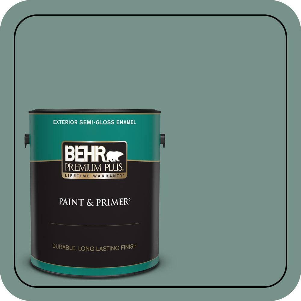 BEHR PREMIUM PLUS 1 gal. #S430-5 Longmeadow Semi-Gloss Enamel Exterior Paint & Primer
