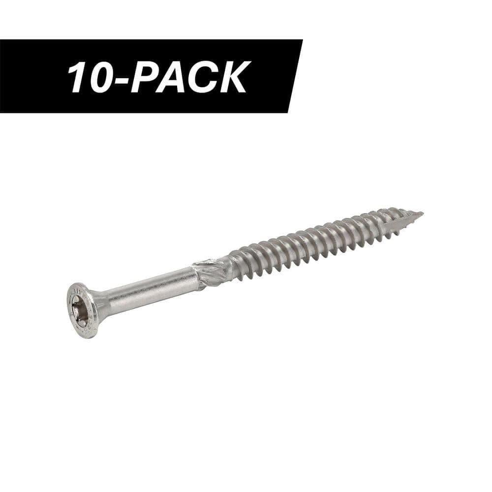DECKMATE 3/8 in. x 5 in. Star Drive Wafer Head Structural 316 Stainless Steel Screw (10-Piece) (2)