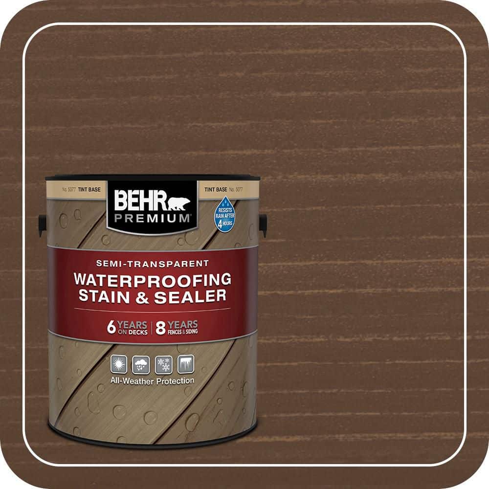 BEHR PREMIUM 1 gal. #ST-259 Aged Grey Semi-Transparent Waterproofing Exterior Wood Stain and Sealer (1)