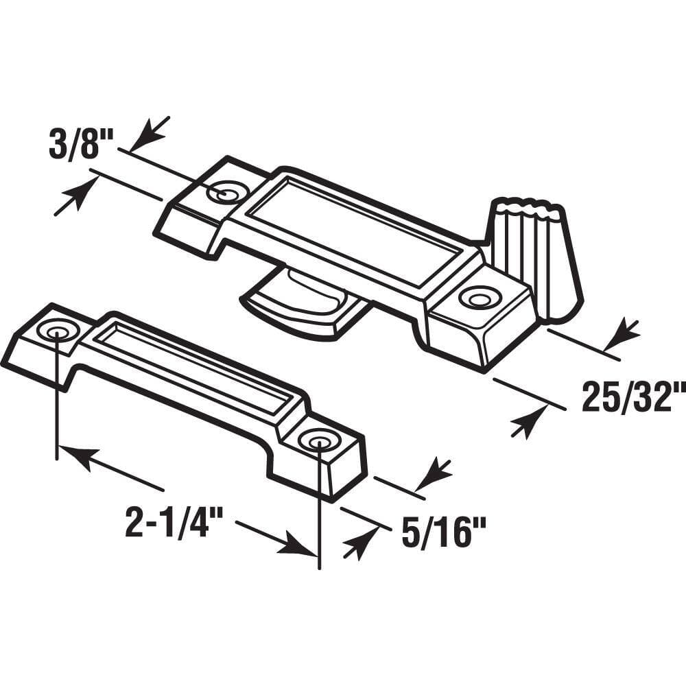 Prime-Line Window Sash Lock, Cam Action, Universal, White Diecast (2-Pack) (2)