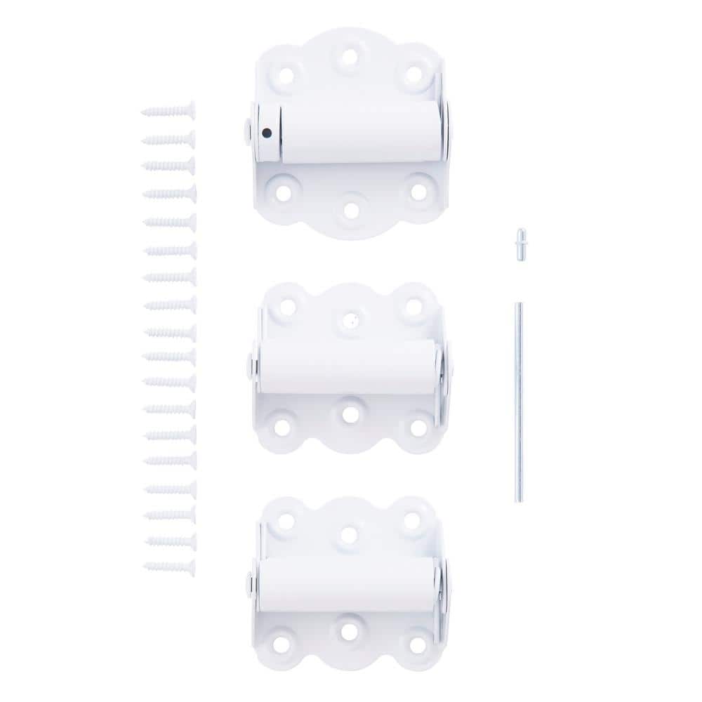 Wright Products 2 3/4" Adjustable & Self Closing Door Hinges - Set of 2 Self Closing Hinges and 1 Adjustable Self Closing Hinge, White